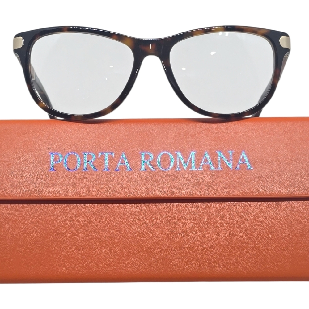 Porta Romana Brown Tortoise Glasses WOOD PLASTIC COMBINATION